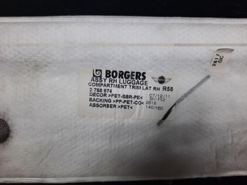 БАГАЖНИК СТОРОНА СПРАВА ЗАДНЯЯ МИНИ-КУПЕ R58