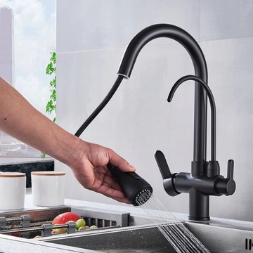 Смеситель для кухни с фильтром ЧЕРНЫЙ