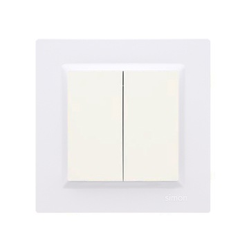 SIMON 10 KOMPLET ŁĄCZNIK PODWÓJNY ŚWIECZNIKOWY CW5.01/11 RAMKA BIAŁA