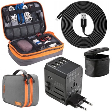 ZESTAW POKROWIEC TORBA DUŻA ADAPTER EU PODRÓŻNY ŁADOWARKA + KABEL micro usb