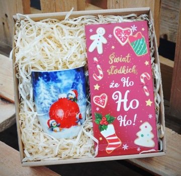 SUPER Prezent na Święta ŁADNY ZESTAW Kubek Czekola