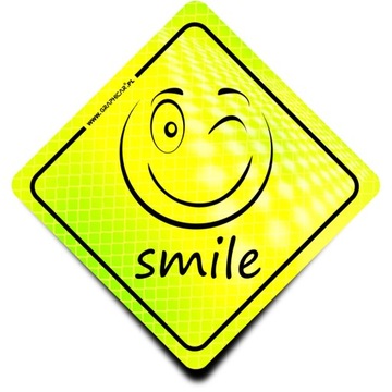 Naklejka Odblaskowa SMILE Neon widoczność do 300m