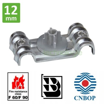 Uchwyt stalowy podwójny DFT 12mm do kabli CNBOP