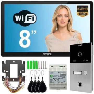 Wideodomofon 5TECH z CZYTNIKIEM PALCA LINII papilarnych VERUS 8 Wi-Fi + DIN