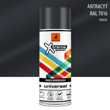 Farba w sprayu uniwersalna 400ml SZARY CIEMNY RAL 7024 DRAGON