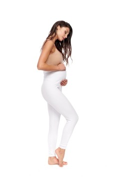 LEGGINSY GETRY CIĄŻOWE BAWEŁNIANE Z PANELEM XL