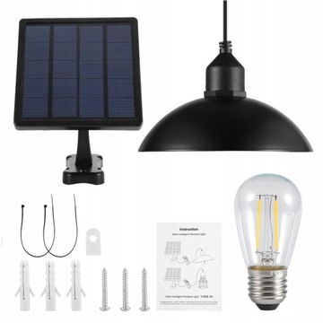ŻYRANDOL LAMPA SOLARNA LED ŻARÓWKA E27