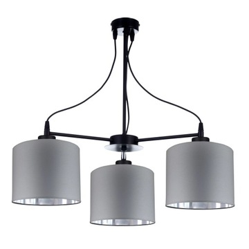 LAMPA PLAFON SUFITOWA ŻYRANDOL NOWOCZESNA SZARA