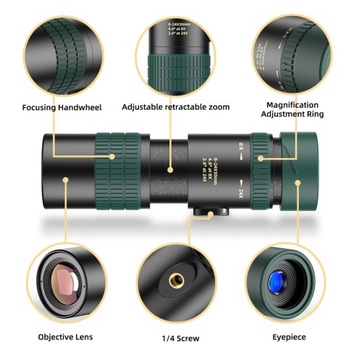 Монокулярный телескоп ZOOM 8-24x 30 мм + штатив + держатель для смартфона