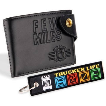 Изготовленный на заказ мужской кожаный кошелек RFID + брелок для ключей TIR