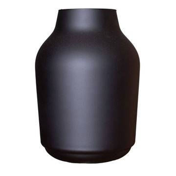 Czarny wazon szklany wysoki słój W-474 mat H:32,5 cm D:23 cm