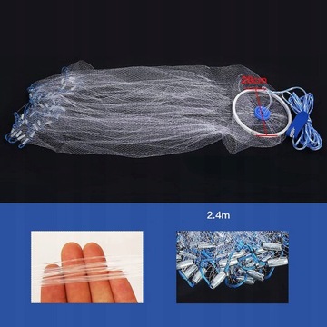 РЫБОЛОВНАЯ СЕТЬ ПРОФЕССИОНАЛЬНАЯ ЛОВУШКА ДЛЯ РЫБЫ 2,4 м