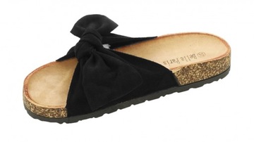 KLAPKI DAMSKIE LETNIE KOKARDĄ PŁASKIE LEKKIE