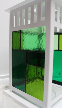 Витражный фонарь Бело-зеленый фонарь Garden House