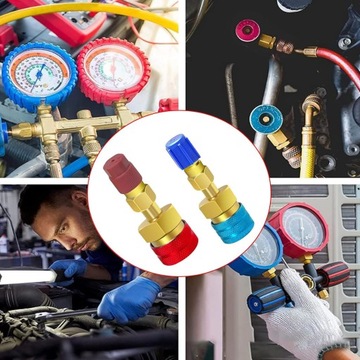 МЕТАЛЛИЧЕСКИЙ АДАПТЕР-УДЛИНИТЕЛЬ БЫСТРОСОЕДИНИТЕЛЬНОГО РАЗЪЕМА ДЛЯ КОНДИЦИОНЕРА R1234YF на R134A, 2x