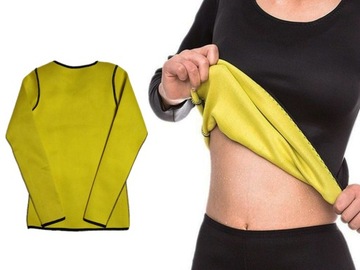 ФУТБОЛКА ДЛЯ ФИТНЕСА ЖЕНСКАЯ ИЗ НЕОПРЕНА, С ДЛИННЫМ РУКАВОМ, СПОРТИВНАЯ ТРЕНИРОВКА САУНА