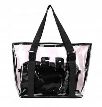 БОЛЬШАЯ СУМКА-ШОППЕР ПРОЗРАЧНАЯ СУМКА НА ПЛЕЧЕ СУМКА + КОСМЕТИЧЕСКАЯ СУМКА