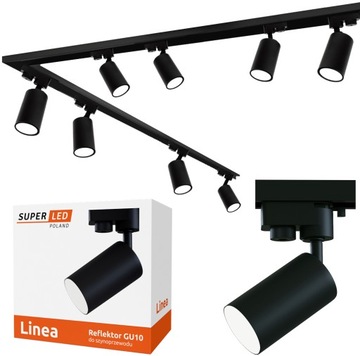 Zestaw Szynoprzewód Szyna 4m + 8x Lampa GU10 LED czarna