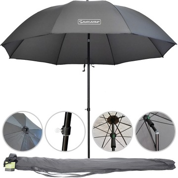 PARASOL WĘDKARSKI NECO PRO 220CM REGULOWANY KĄT NACHYLENIA SOLIDNY