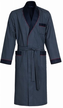 Elegancki bawełniany szlafrok męski RE-504 Granatowy C5 - 4XL
