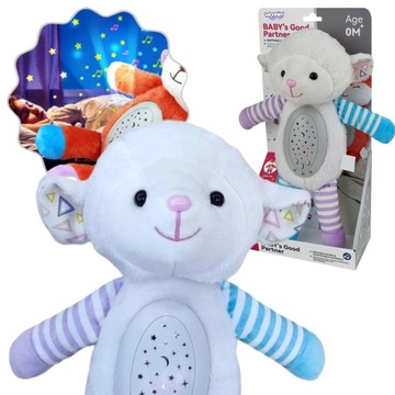 PRZYTULANKA MASKOTKA USYPIACZ PROJEKTOR 2w1 OWIECZKA WOOPIE BABY