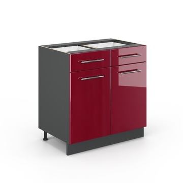 SZAFKA DOLNA FAME-LINE 80 BORDO Z SZUFLADAMI VICCO