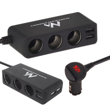 TRÓJNIK ROZDZIELACZ ZAPALNICZKI 12-24V KABEL USB-C