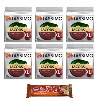 Набор капсул Tassimo Jacobs Caffe Crema 5+1 упаковка + печенье БЕСПЛАТНО!