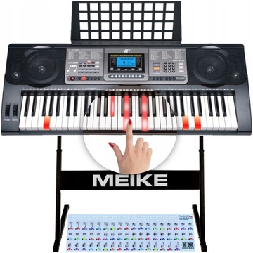 ZESTAW Organy STOJAK pod KEYBOARD Pulpit na Nuty PODŚWIETLANE KLAWISZE Midi
