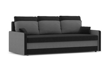 KANAPA TRZYOSOBOWA 205x90x75 cm czarny, szary