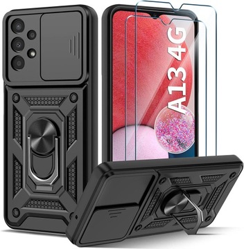 ETUI PANCERNE SLIDE RING DO SAMSUNG GALAXY A13 4G + 2 x SZKŁO