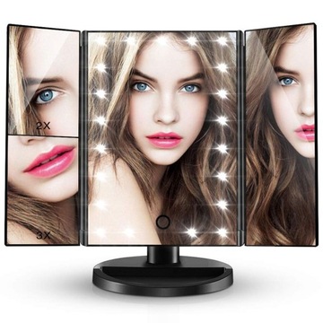 КОСМЕТИЧЕСКОЕ ЗЕРКАЛО С ПОДСВЕТКОЙ, ГИБКИЙ СВЕТОДИОД USB, РЕГУЛИРУЕМЫЙ зум 2X 3X