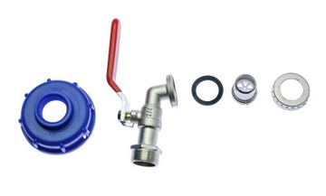 Металлический кран с клапаном Mauzer 1000 IBC PLUG Set STRONG