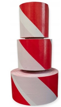 ЛЕНТА ПРЕДУПРЕЖДАЮЩАЯ бело-красная 500м 70мм для строительной маркировки по охране труда и технике безопасности