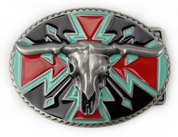 Byk longhorn motyw indiański klamra do paska