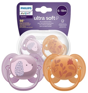 PHILIPS AVENT 2x SMOCZEK ULTRA SOFT ODDYCHAJĄCY ELASTYCZNY MIĘKKI ORT 6-18M