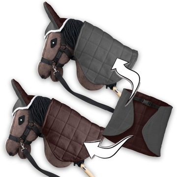 Двусторонний коврик Skippi и наушники для Hobby Horse - серо-коричневый, конский