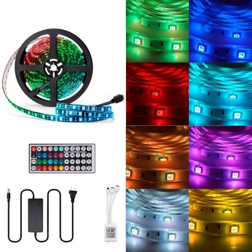 СВЕТОДИОДНАЯ ЛЕНТА RGB ДЛИНОЙ 15 М ВОДОНЕПРОНИЦАЕМАЯ СВЕТОДИОДНАЯ ЛЕНТА 5050 ПУЛЬТ ДИСТАНЦИОННОГО УПРАВЛЕНИЯ + УПРАВЛЕНИЕ ПРИЛОЖЕНИЯМИ