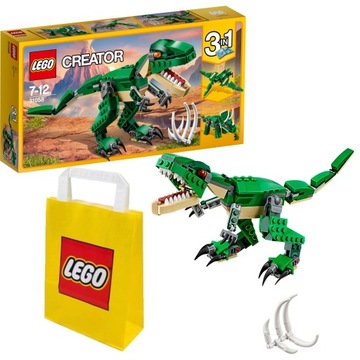 LEGO CREATOR 31058 POTĘŻNE DINOZAURY + LEGO TORBA PAPIEROWA MAŁA 6315786