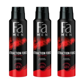 Fa MEN Attraction Force Dezodorant spray 150ml x3