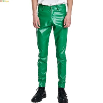 (16 farieb) Biker Leather Pants Pánska móda Slim