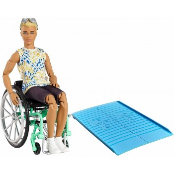 BARBIE LALKA KEN NA WÓZKU INWALIDZKIM GWX93