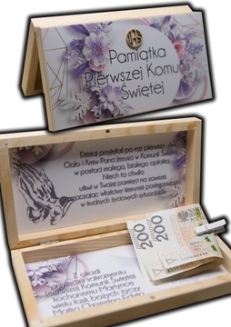 Pudełko pamiatka prezent na pieniądze skrzyneczka