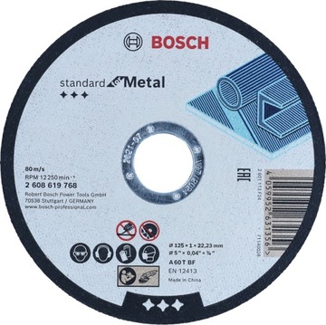 2608619768 ДИСКИ РЕЖНЫЕ ПО МЕТАЛЛУ 125X1.0 BOSCH