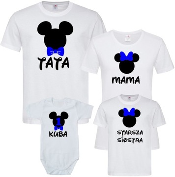 KOSZULKI NA ROCZEK DLA RODZINY MAMA TATA CÓRKA SYN