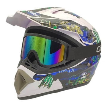 МОТОЦИКЛ КРОСС ШЛЕМ ЭНДУРО МОНСТР + ОЧКИ ПОДАРОЧНЫЙ НАБОР