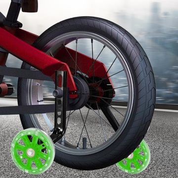 KÓŁKA PODPOROWE BOCZNE DO ROWERU 12-20'LED ZIELONE
