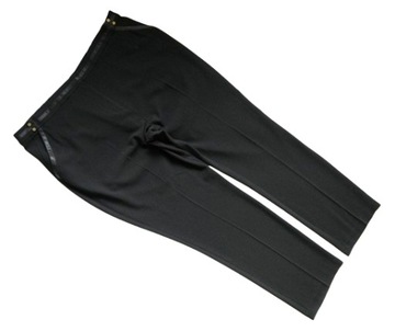 Spodnie czarne materiałowe proste wizytowe eleganckie M&S 48 long