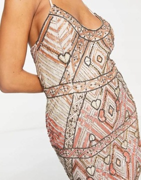 DESIGN BOGATO ZDOBIONA SUKIENKA MIDI XS