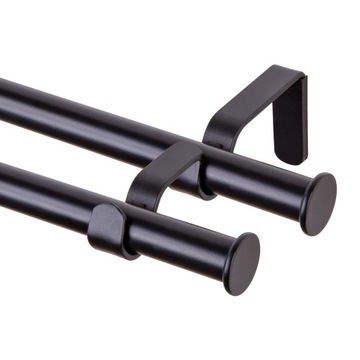 Karnisz Oslo 240cm podwójny 19/19mm metal czarny